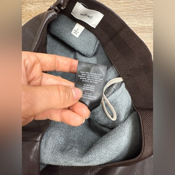 Aritzia High-waisted Vegan Leather mini wrap skirt Size XS-S - Picture 8 of 10